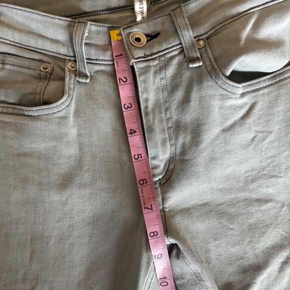 Rag & Bone Ankle Skinny Jeans Sz 27 Light Grey Frayed Hem Cropped Stretch - Picture 7 of 9